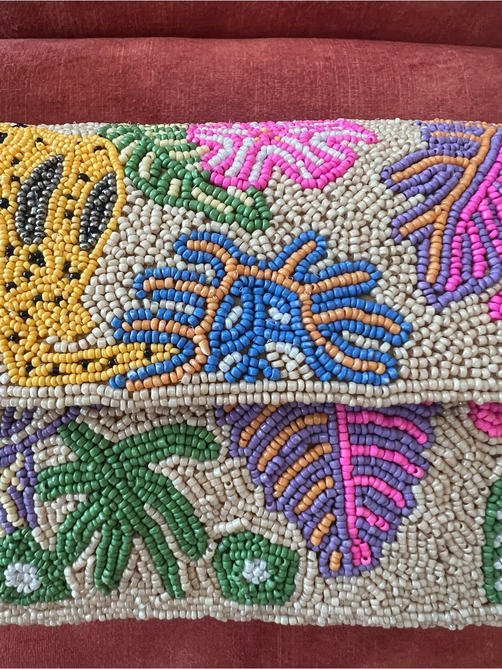 NWT America & Beyond Tropical Leopard Motif Beaded Shoulder Bag - Picture 4 of 12